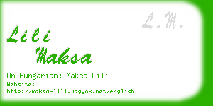 lili maksa business card